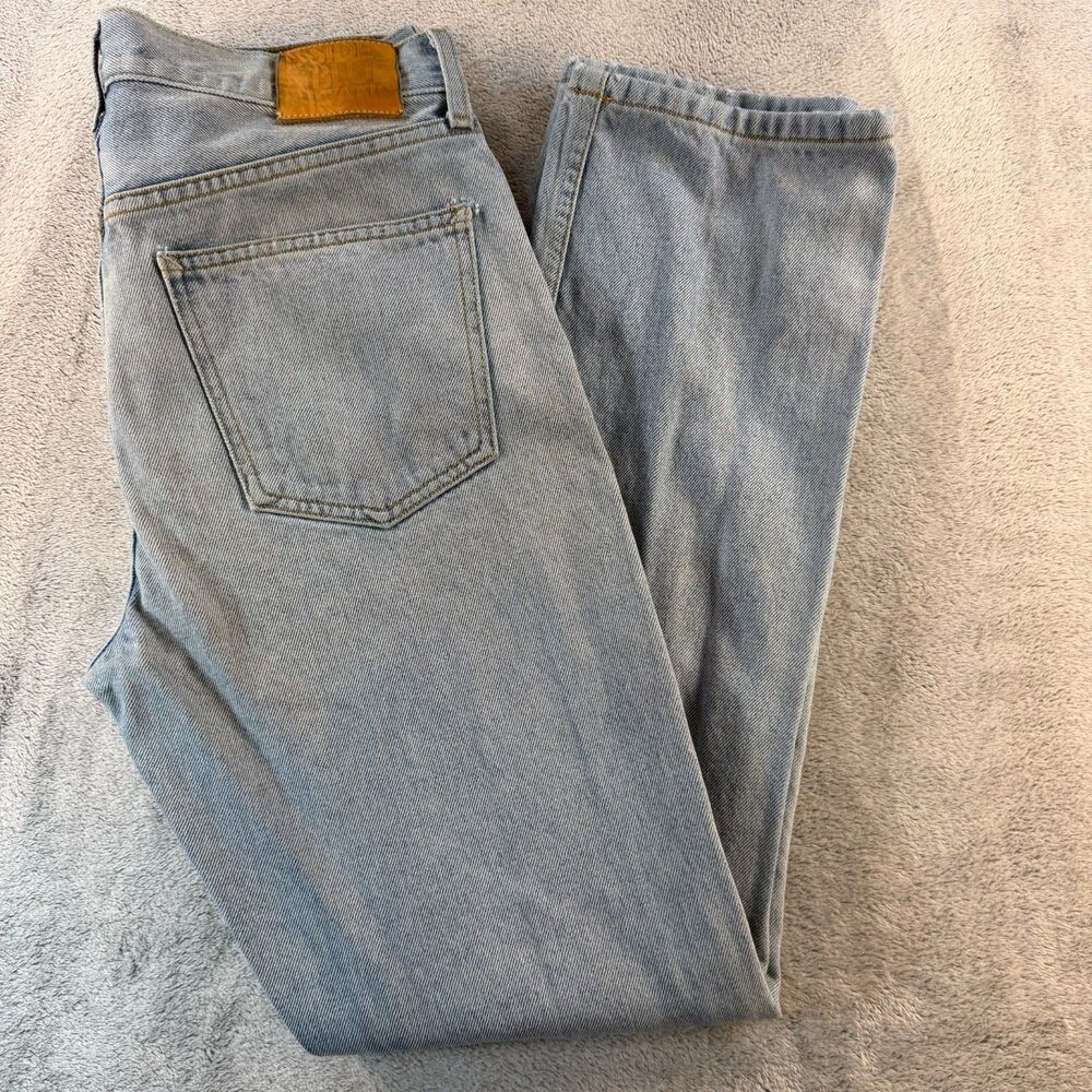 B Sides Blue Jean Straight Leg Jeans Womens Size 28 Light Wash Made in USA